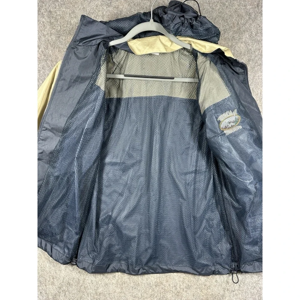 Banff Canada Windbreaker Jacket Mens Small Hooded Blue Beige Full Zip Travel
